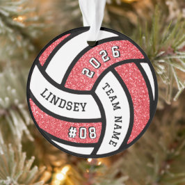Ornamento Jogador de Voleibol - Natal relâmpago vermelho