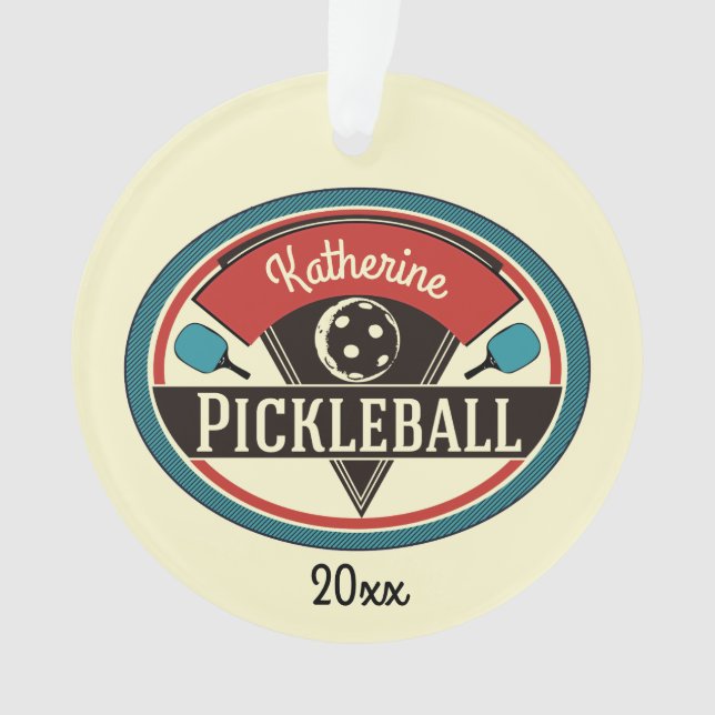 Ornamento Jogador feito sob encomenda de Pickleball do (Frente)