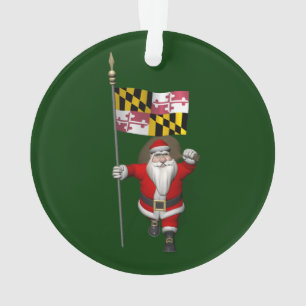 Ornamento Jolly Santa Claus Visitando Maryland