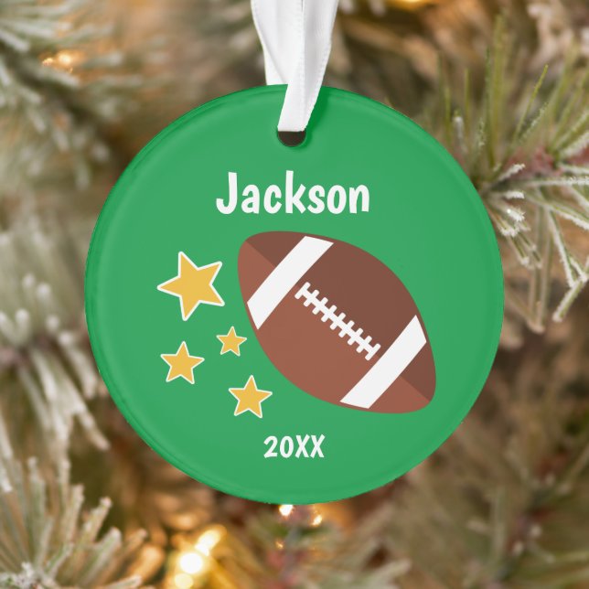 Ornamento Jovens, estrelas de futebol, Green Personalizado (Árvore)