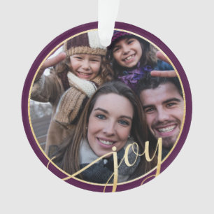 Ornamento Joy Purple, Dourada e Black Pine Family Foto