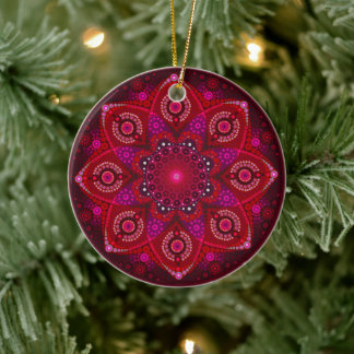 Ornamento Julho Birthstone Ruby Mandala