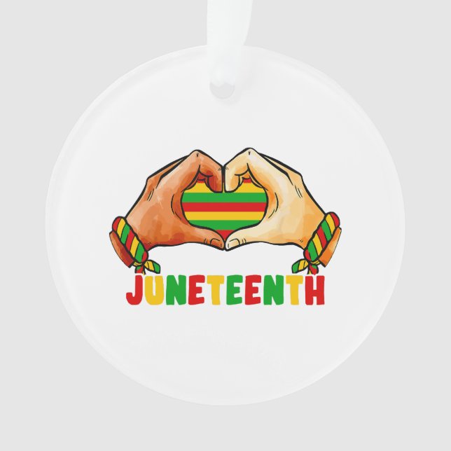 Ornamento Juneteenth Coração Juneteenth Coração  (Frente)