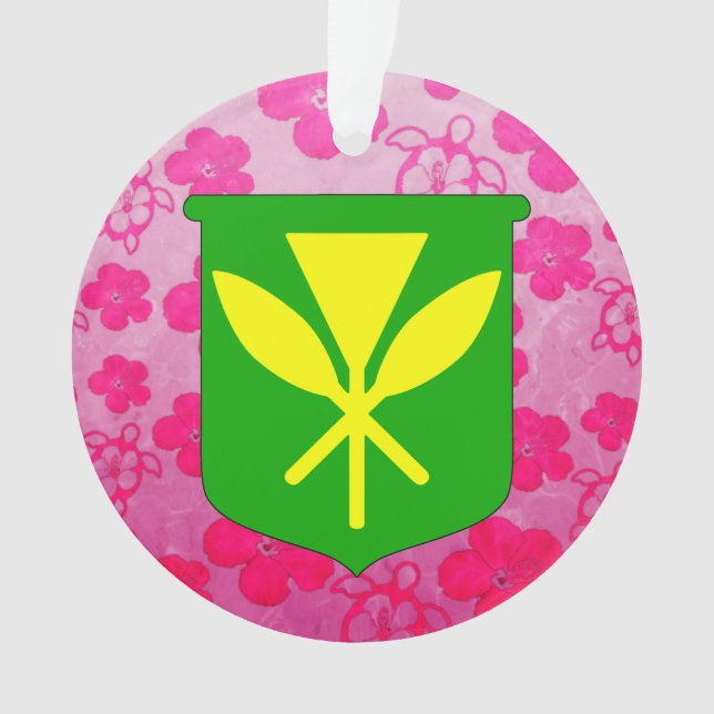 Ornamento Kanaka Maoli Honu cor-de-rosa (Frente)