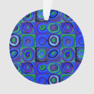Ornamento Kandinsky Farbstudie Quadrados Azuis Círculo Quadr