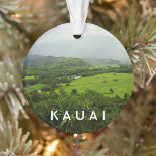 Ornamento Kauai, foto da paisagem 2 de Havaí & texto