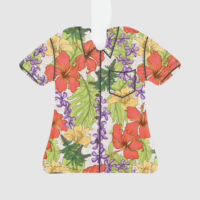 Ornamento Keleah Tropical Havaiana Hibiscus e Orquídeas (Frente)