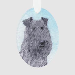 Ornamento Kerry Blue Terrier pintando uma pintura cãozinha o
