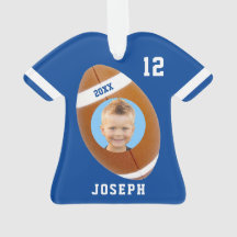Kids espory Blue Photo Football Jersey Ornament