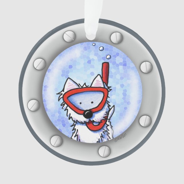 Ornamento KiniArt Snorkel Westie Porthole (Frente)