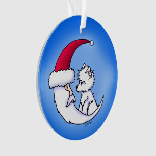 Ornamento KiniArt Westie Papais noeis Moon