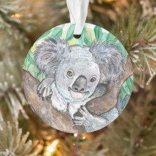Ornamento Koala em pintura em árvore de Eucalyptus