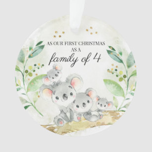 Ornamento Koala Ursa Nosso Primeiro Natal Como Família De 4