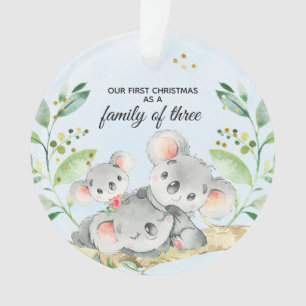 Ornamento Koala Ursa Nosso Primeiro Natal Como Família Dos T