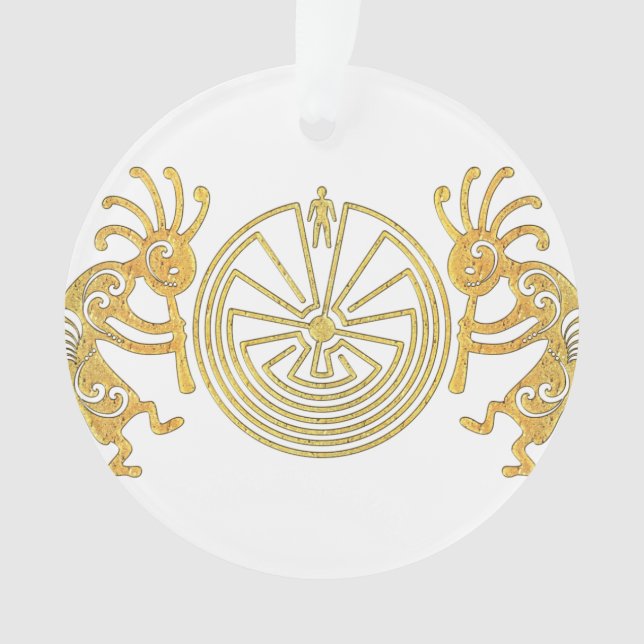 Ornamento KOKOPELLI / MAN IN MAZE gold + suas ideias (Frente)