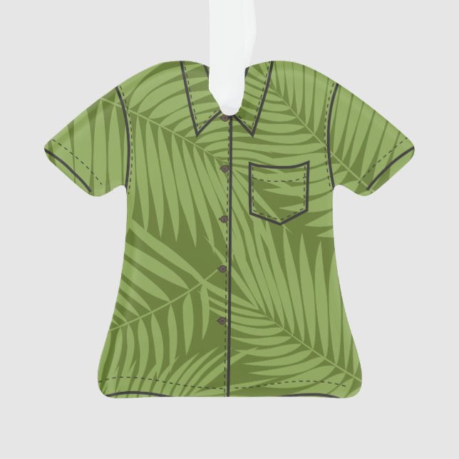 Ornamento Kona Palms Havaiano Folha Tropical Aloha Camisa (Frente)
