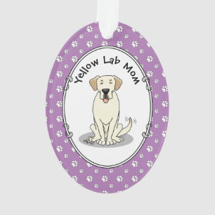 Ornamento Lab Amarelo Mãe Labrador Retriever Mãe Cachorro