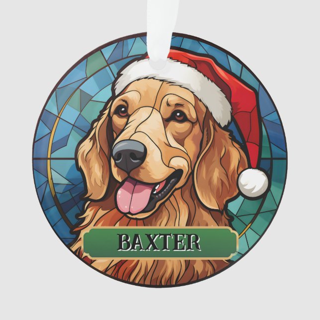 Ornamento Labrador de vidro isolado personalizado (Frente)