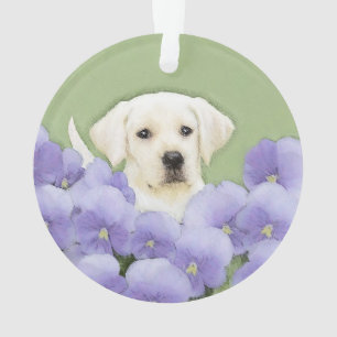 Ornamento Labrador Retriever Puppy Pintura Original