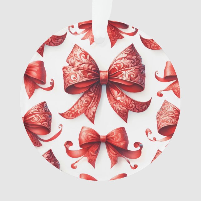 Ornamento Laços de Natal Vermelhos (Frente)