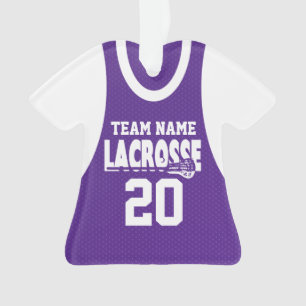 Ornamento Lacrosse Sports Jersey Purple com foto