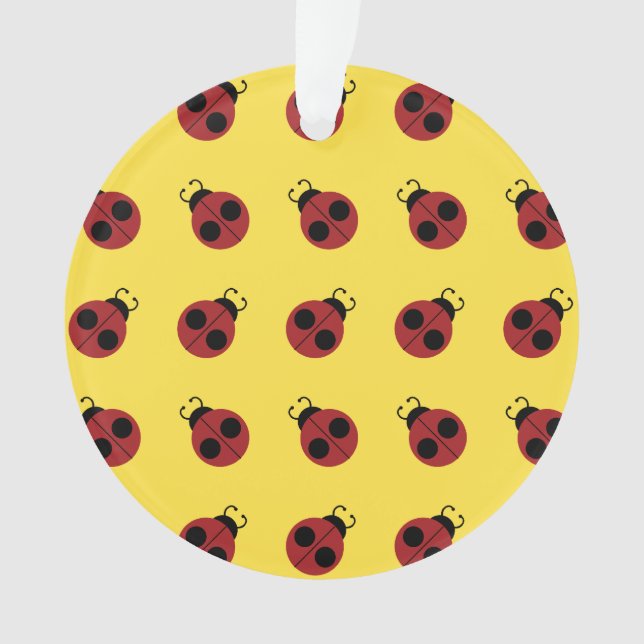 Ornamento Ladybug 60s retro legal vermelho (Frente)