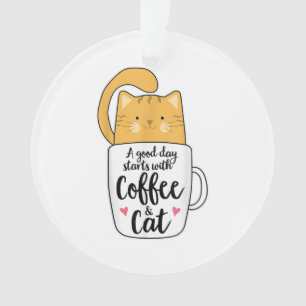Ornamento Laranja Engraçado Café Mug Cat Lover