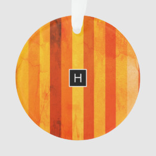 Ornamento Laranja Vermelho Laranja Quente Monograma