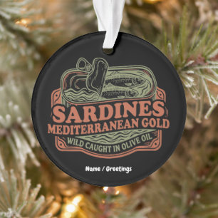 Ornamento Lata de Sardinha Mediterrânea Vintage Retro Seacut