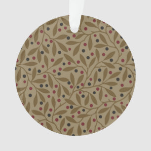 Ornamento Leaf Berry Classic Colorful Bonito Patterna Art