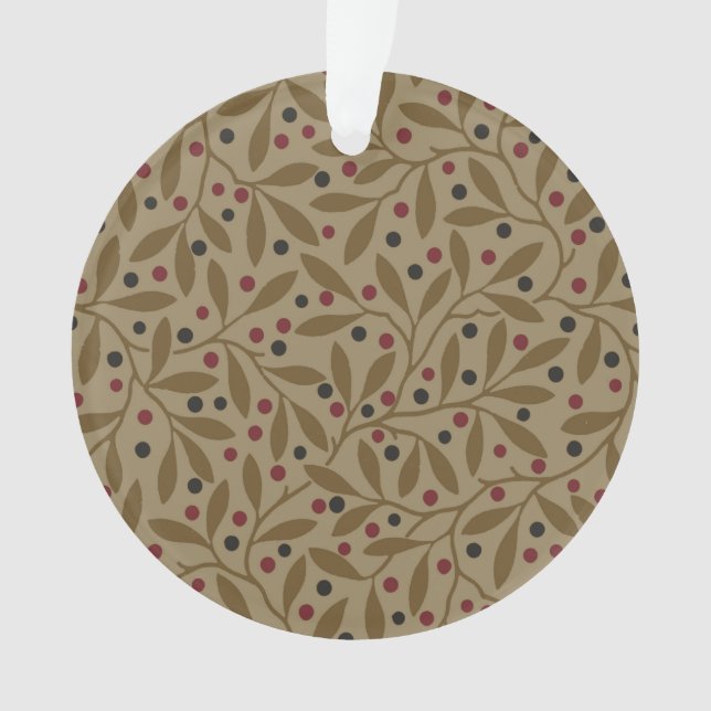 Ornamento Leaf Berry Classic Colorful Bonito Patterna Art (Frente)