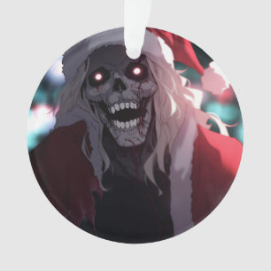 Ornamento Legal Assustador Caveira Santa Claus Xmas