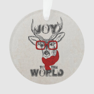 Ornamento Legal desenho engraçado de cervo "Joy to the Worl