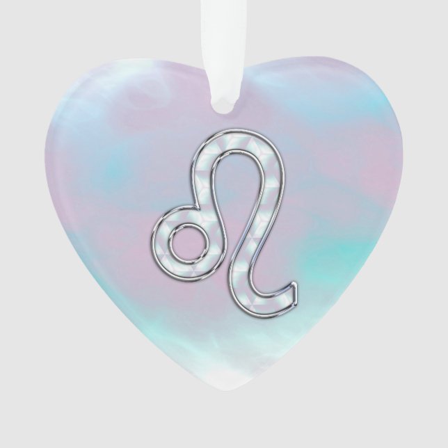 Ornamento Leo Zodiac - Sinal de Pastels Nacre Style Impressã (Frente)
