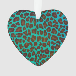 Ornamento Leopard Brown e Teal Impressão