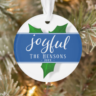 Ornamento Letra alegre Moderna Holly Berry Plant