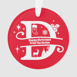 Ornamento Letra D Monograma Nome da Família Inicial Saudação