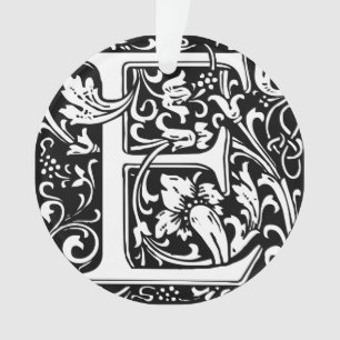 Ornamento Letra E Monograma Medieval Arte Nova