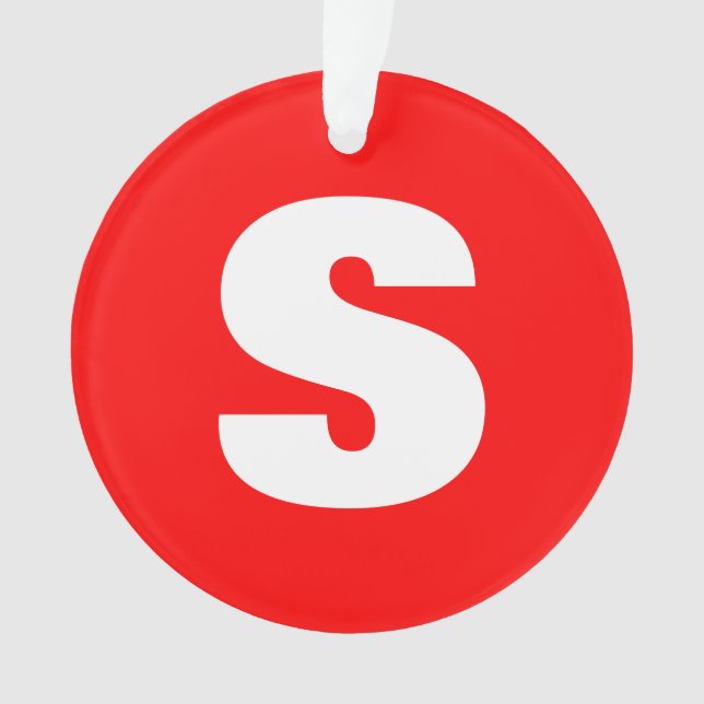 Ornamento Letra inicial Monograma Estilo moderno Branco verm (Frente)