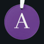 Ornamento Letra inicial Monograma Estilo moderno roxo e azul<br><div class="desc">Você gostaria de ter um produto com as iniciais do seu nome? É muito simples,  estética e atraente.</div>