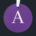 Ornamento Letra inicial Monograma Estilo moderno roxo e azul<br><div class="desc">Você gostaria de ter um produto com as iniciais do seu nome? É muito simples,  estética e atraente.</div>
