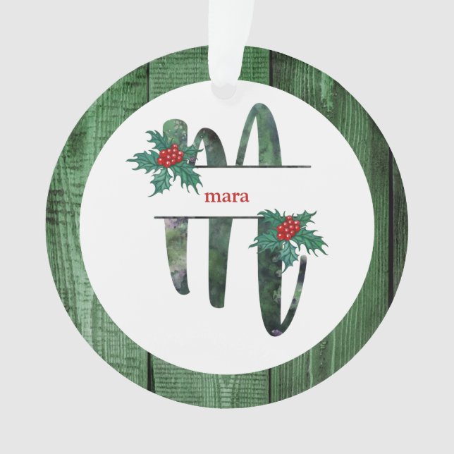 Ornamento *~* Letra M FÓTULOS DE Natal Russos AP44 (Frente)