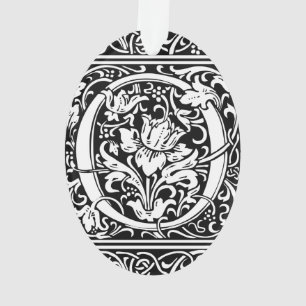Ornamento Letra O Monograma Medieval Arte Nova