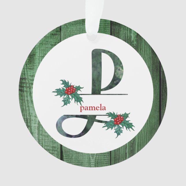 Ornamento *~* Letra P FÓTULOS Russos de Natal AP44 (Frente)