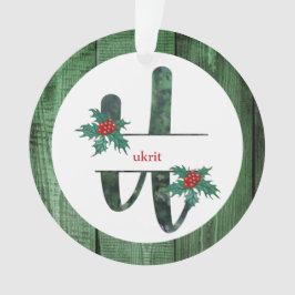 Ornamento *~* Letra U FÓTULOS Russos de Natal AP44