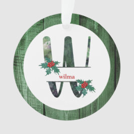 Ornamento *~* - Letra W FOTO de Natal Russo AP44