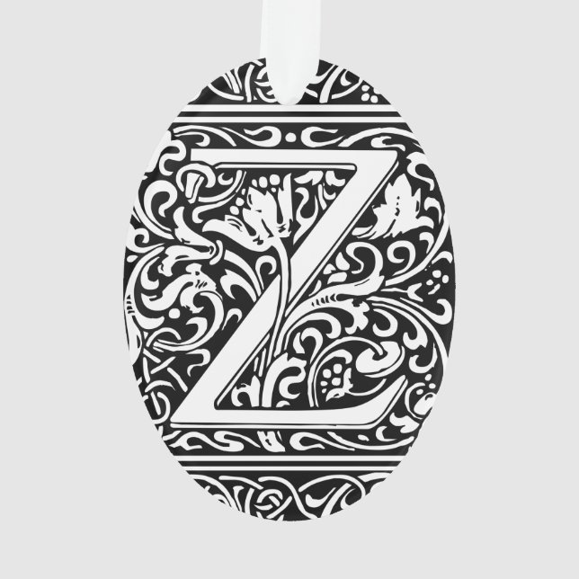 Ornamento Letra Z Monograma Medieval Arte Nova (Verso)