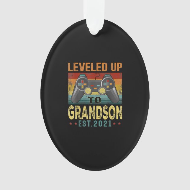 Ornamento Levado Até Grandson 2021 Video Gamer (Frente)