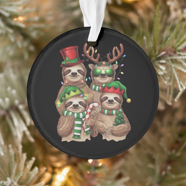 Ornamento Leve Feliz de Natal Slothmas Sloth Lover Gift (Árvore)