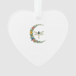 Ornamento Libélula Boho Crescente Lua Símbolo de Paz Hippie